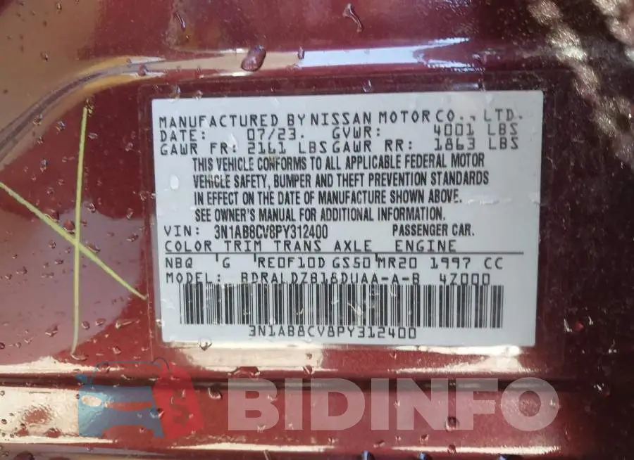 3N1AB8CV8PY312400 Photo# 9