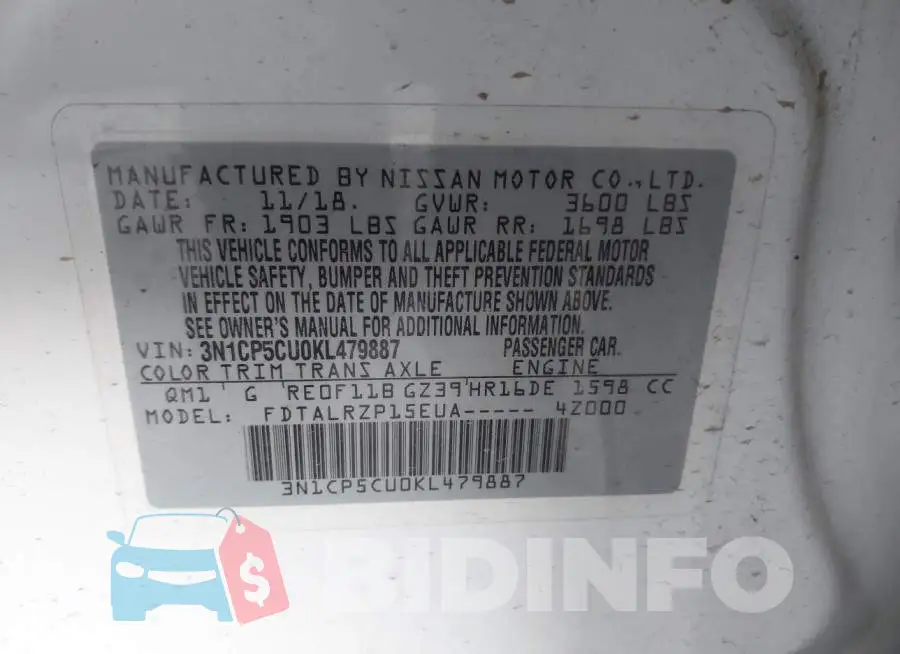 3N1CP5CU0KL479887 Photo# 9