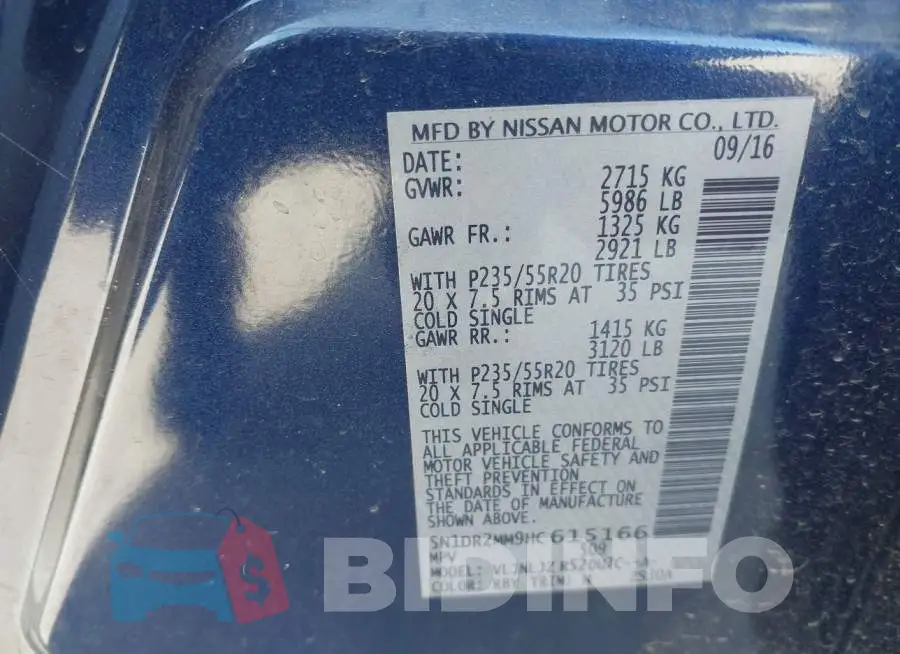5N1DR2MM9HC615166 Photo# 9