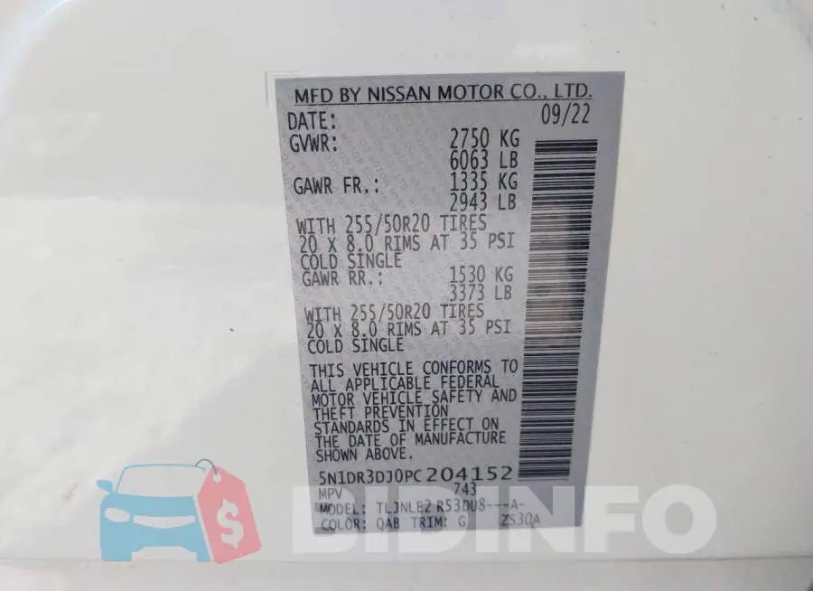 5N1DR3DJ0PC204152 Photo# 9
