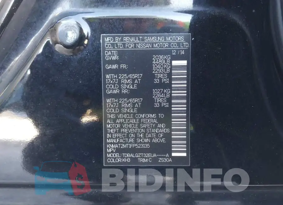 KNMAT2MT1FP523135 Photo# 9