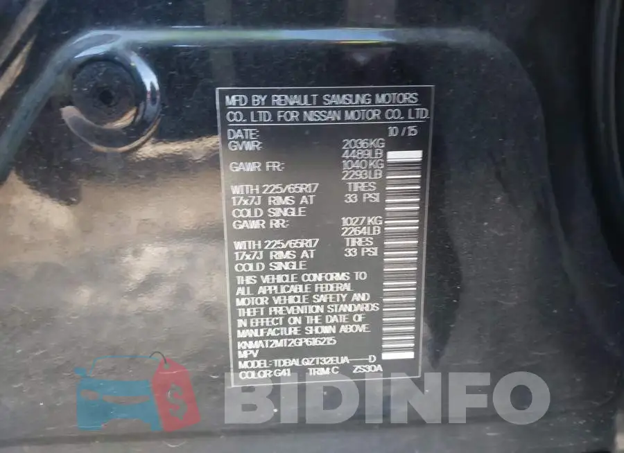 KNMAT2MT2GP616215 Photo# 9