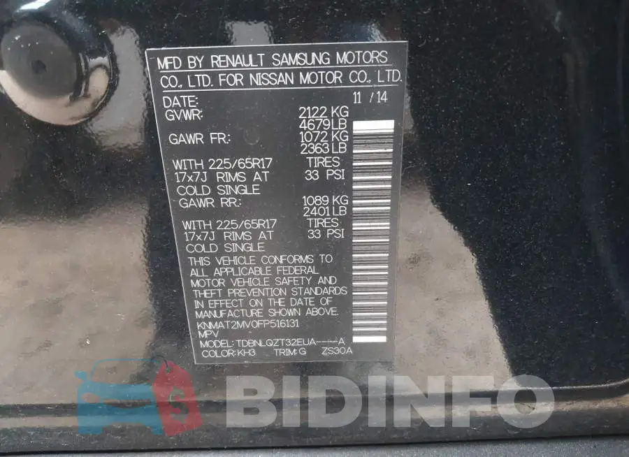 KNMAT2MV0FP516131 Photo# 9