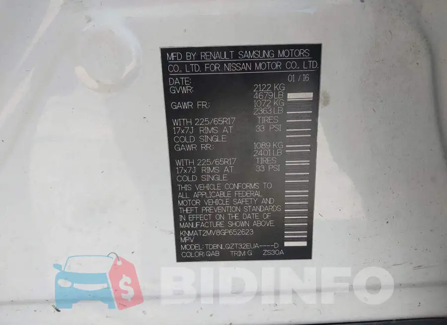 KNMAT2MV8GP652623 Photo# 9