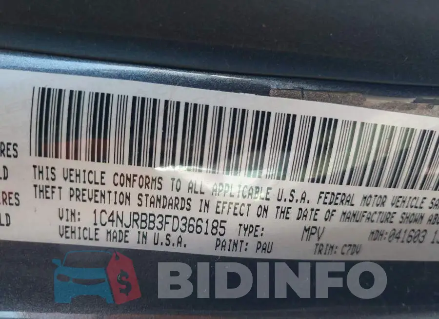 1C4NJRBB3FD366185 Photo# 9