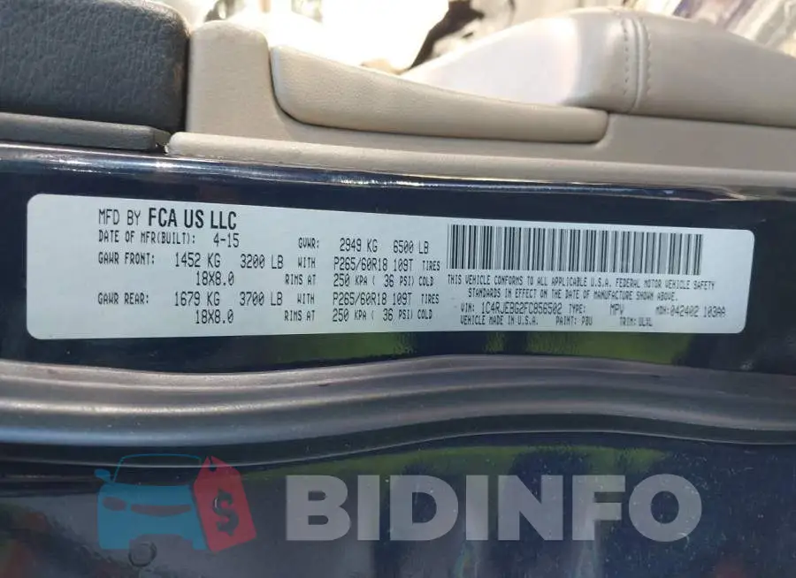 1C4RJEBG2FC856502 Photo# 9