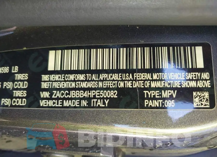 ZACCJBBB4HPE50082 Photo# 9