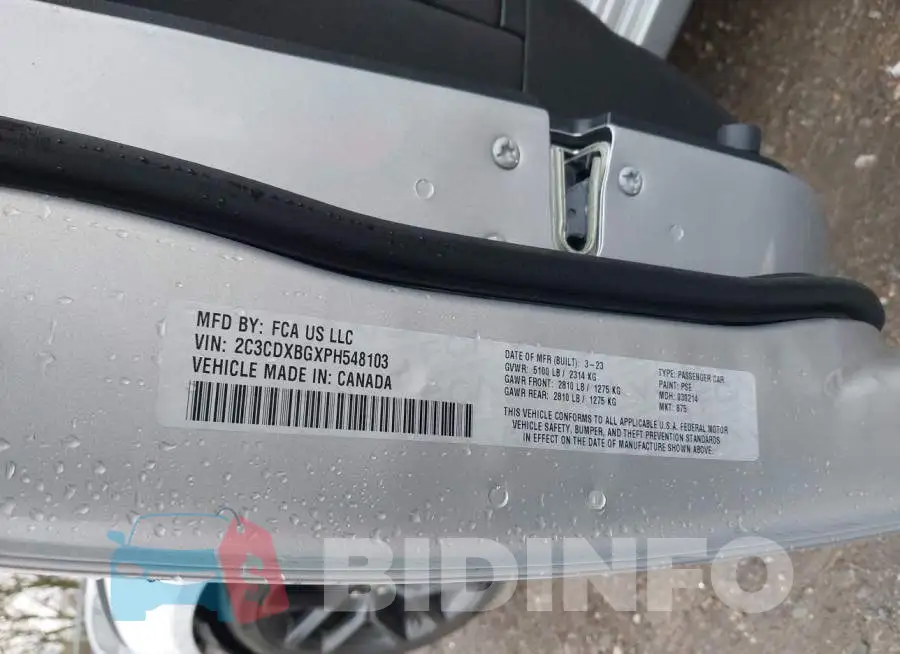 2C3CDXBGXPH548103 Photo# 9
