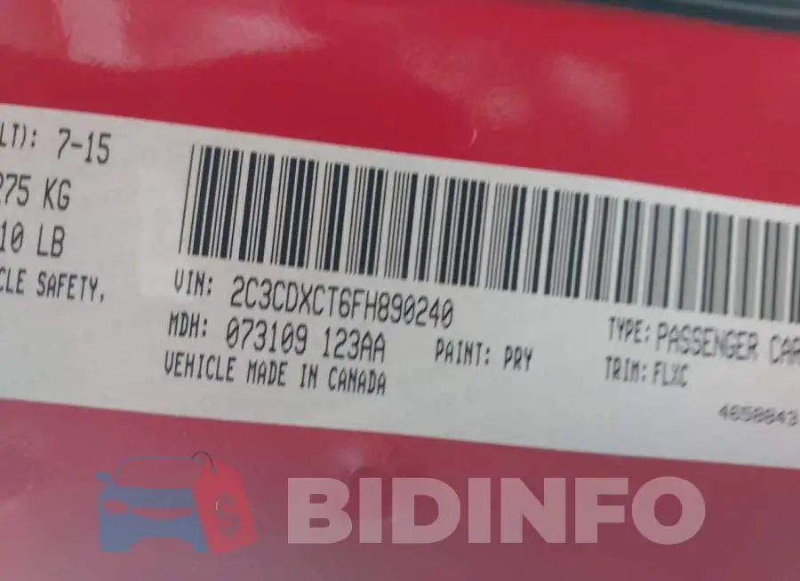 2C3CDXCT6FH890240 Photo# 9