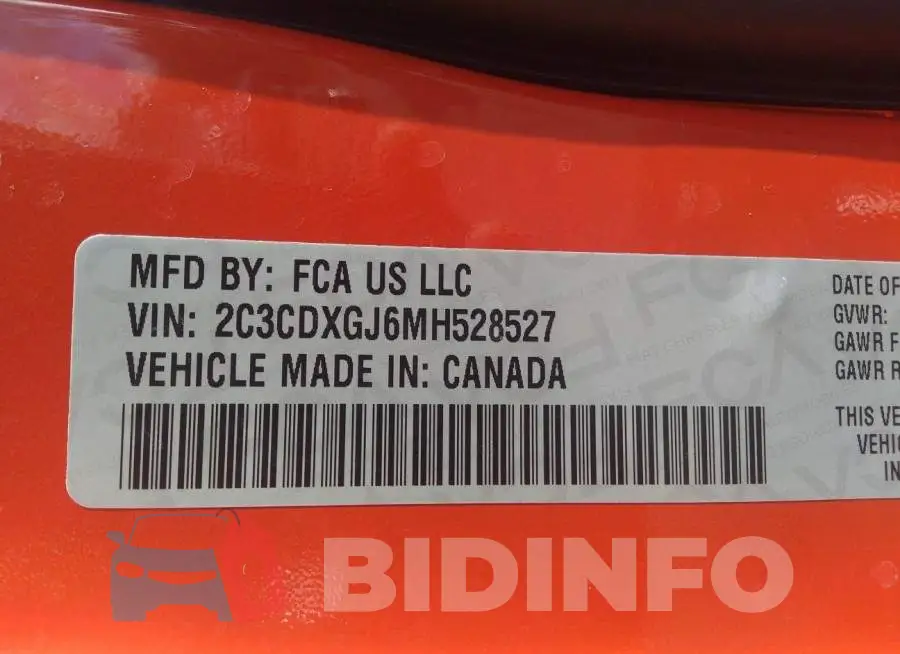 2C3CDXGJ6MH528527 Photo# 9