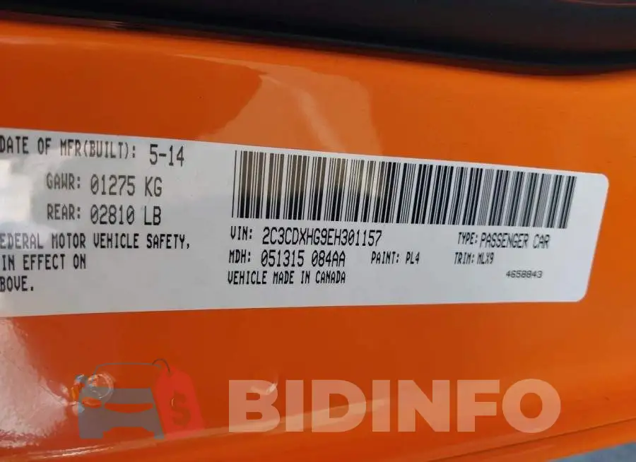 2C3CDXHG9EH301157 Photo# 9