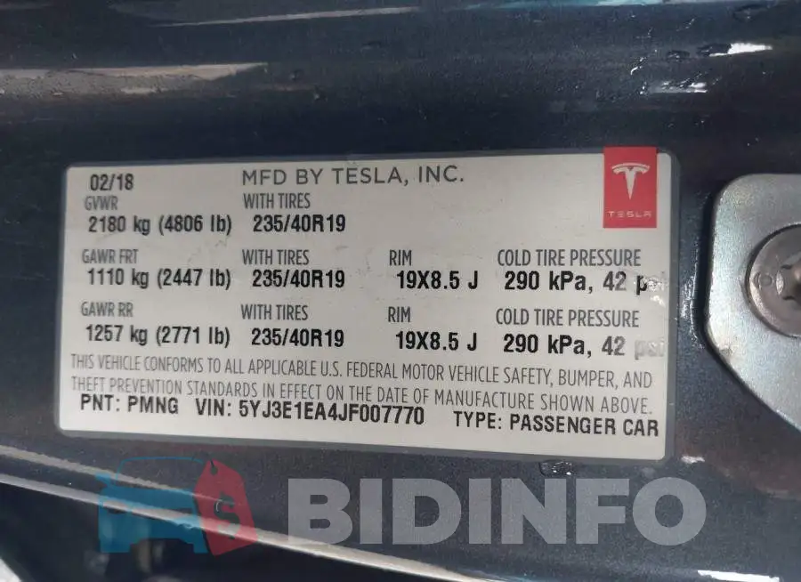 5YJ3E1EA4JF007770 Photo# 9
