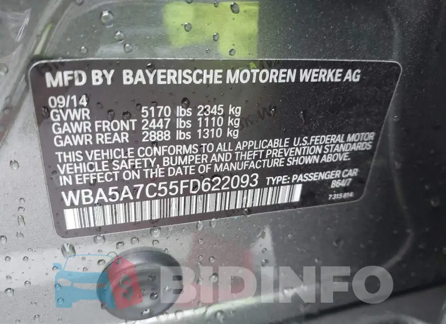 WBA5A7C55FD622093 Photo# 9
