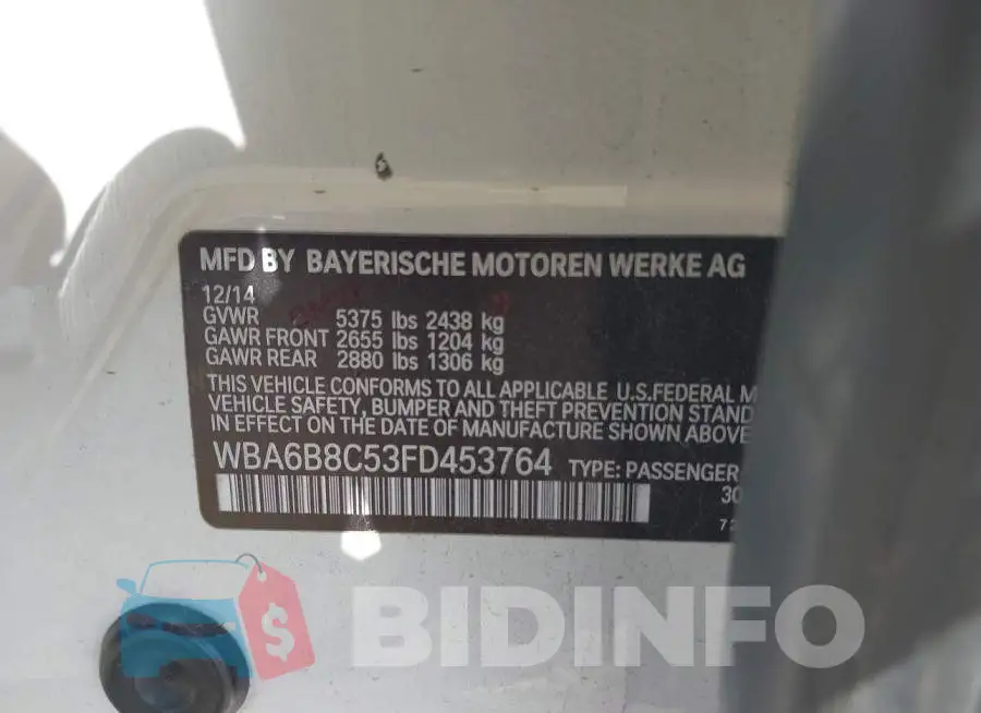 WBA6B8C53FD453764 Photo# 9