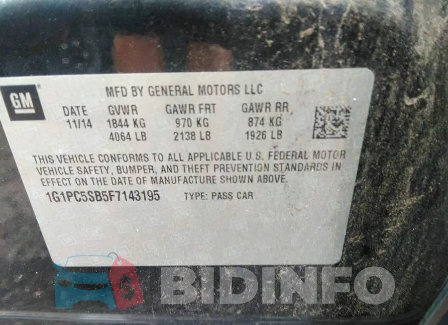 1G1PC5SB5F7143195 Photo# 9