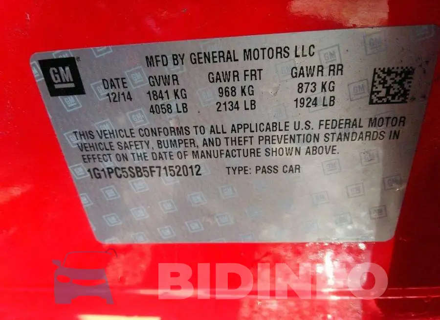 1G1PC5SB5F7152012 Photo# 9