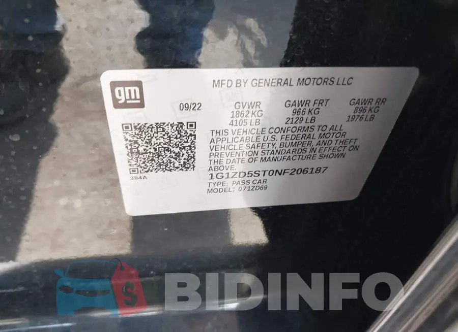 1G1ZD5ST0NF206187 Photo# 9