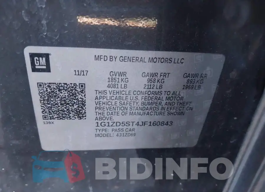 1G1ZD5ST4JF160843 Photo# 9
