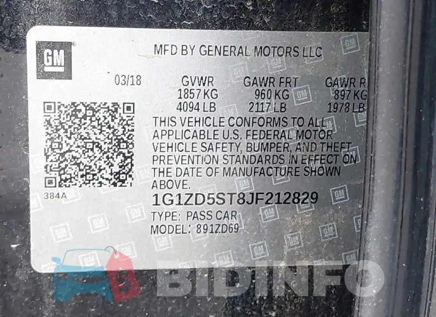 1G1ZD5ST8JF212829 Photo# 9