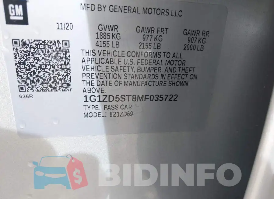 1G1ZD5ST8MF035722 Photo# 9