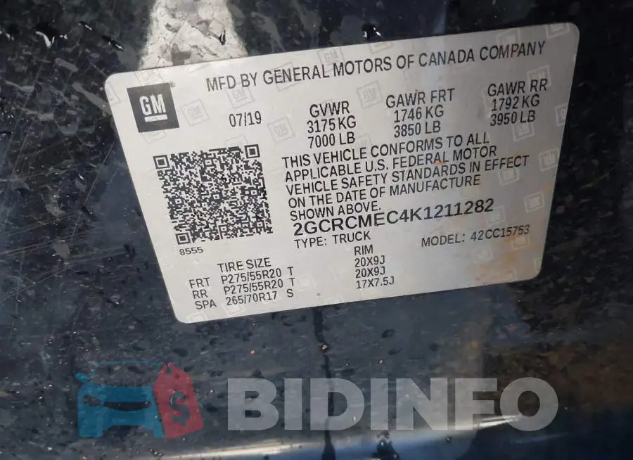 2GCRCMEC4K1211282 Photo# 9
