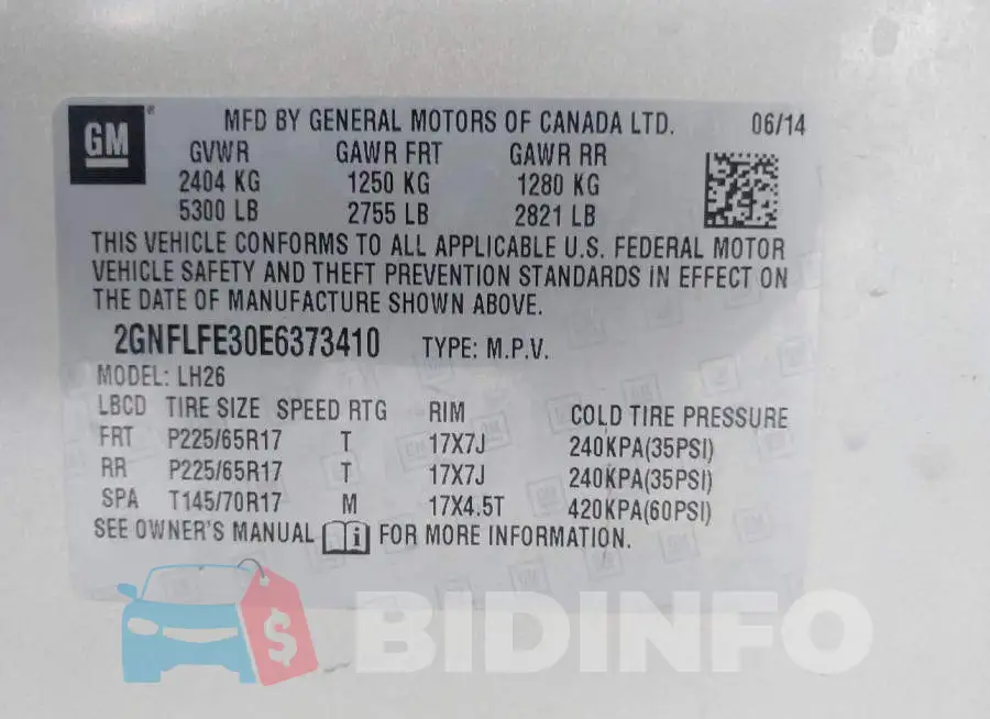 2GNFLFE30E6373410 Photo# 9