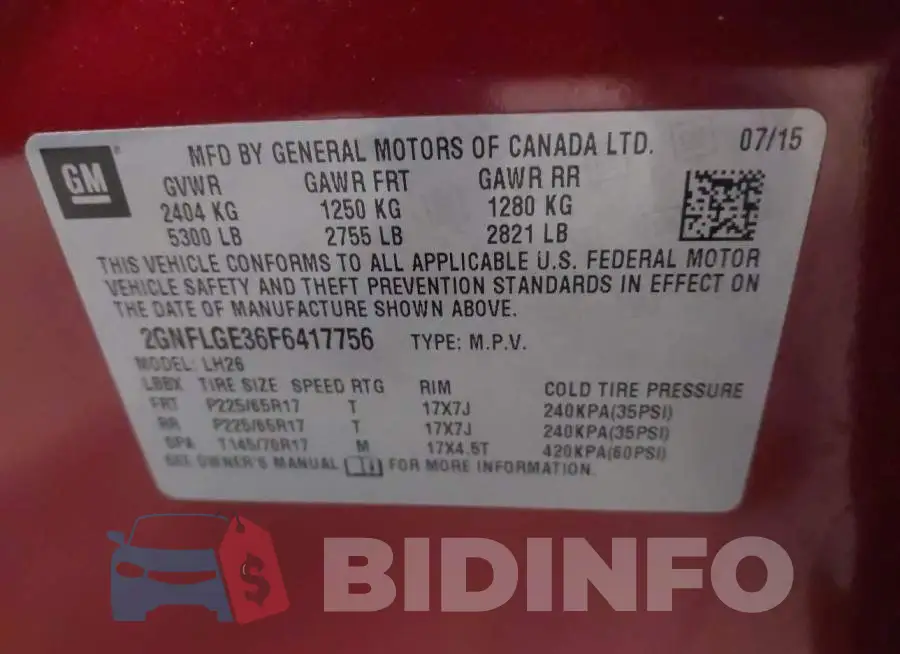 2GNFLGE36F6417756 Photo# 9