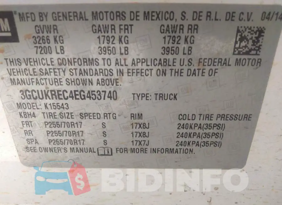 3GCUKREC4EG453740 Photo# 9