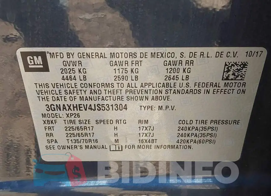 3GNAXHEV4JS531304 Photo# 9