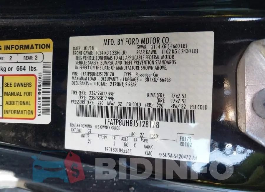 1FATP8UH8J5128178 Photo# 9