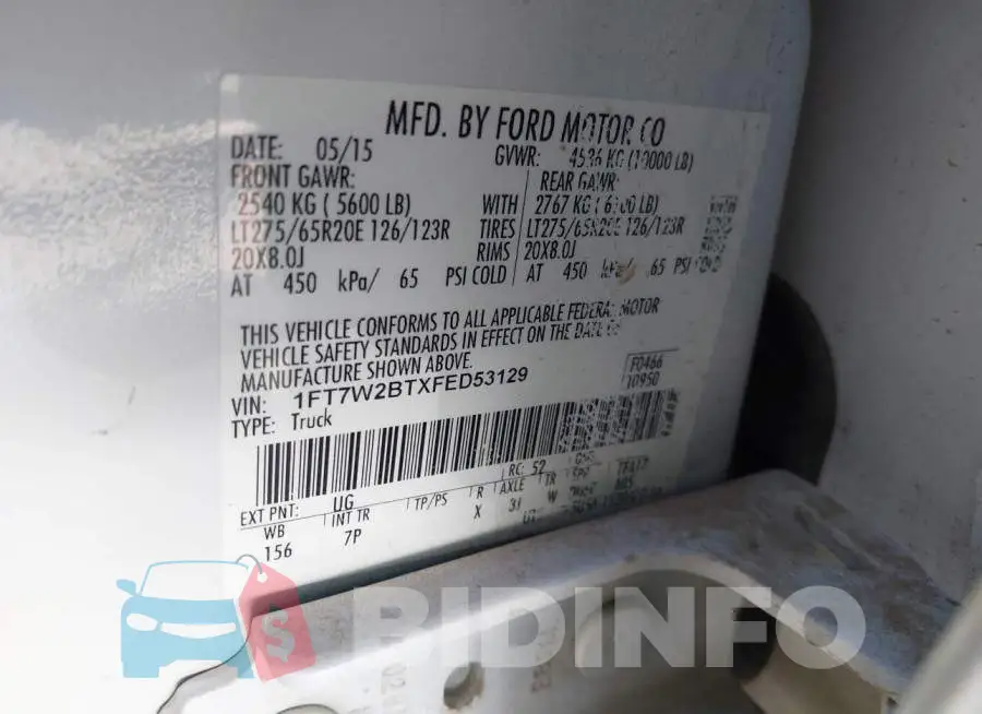 1FT7W2BTXFED53129 Photo# 9
