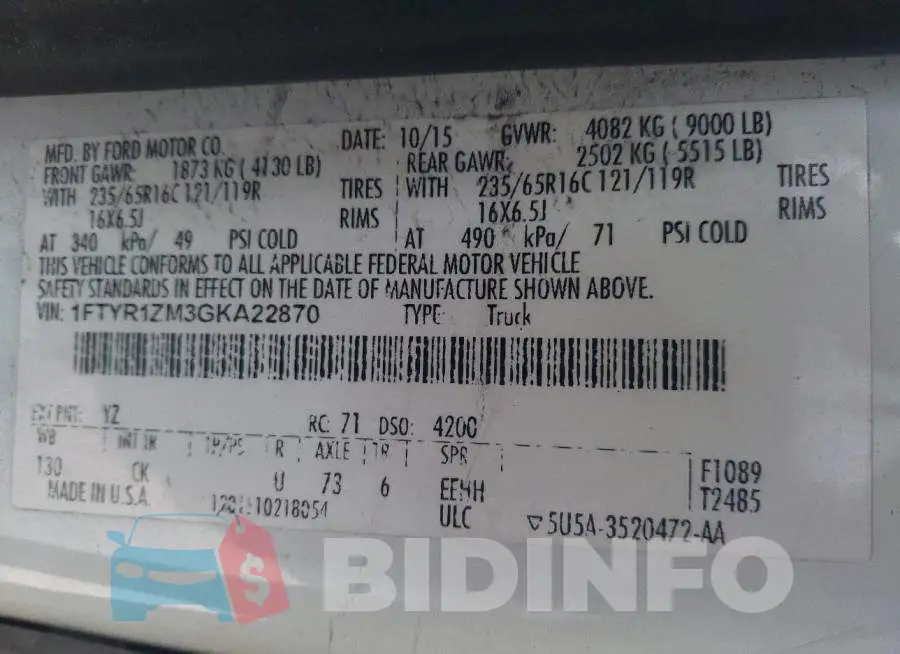 1FTYR1ZM3GKA22870 Photo# 9