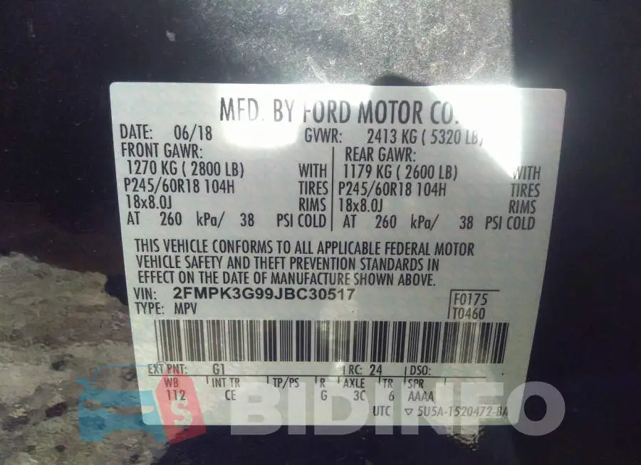 2FMPK3G99JBC30517 Photo# 9