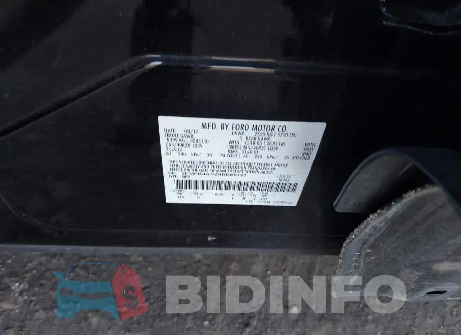 2FMPK4AP2HBB66151 Photo# 9