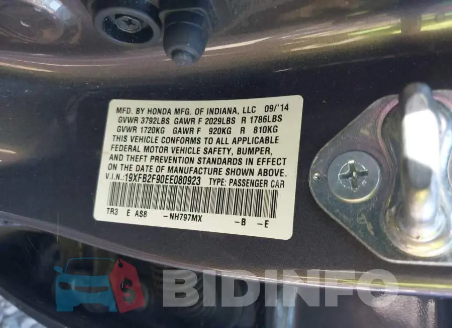 19XFB2F90EE080923 Photo# 9