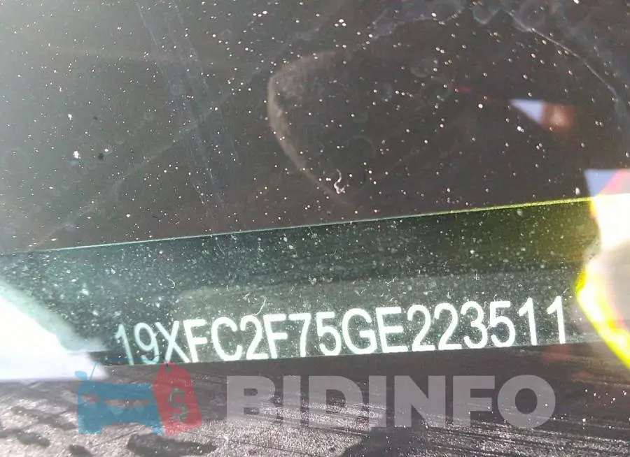 19XFC2F75GE223511 Photo# 9