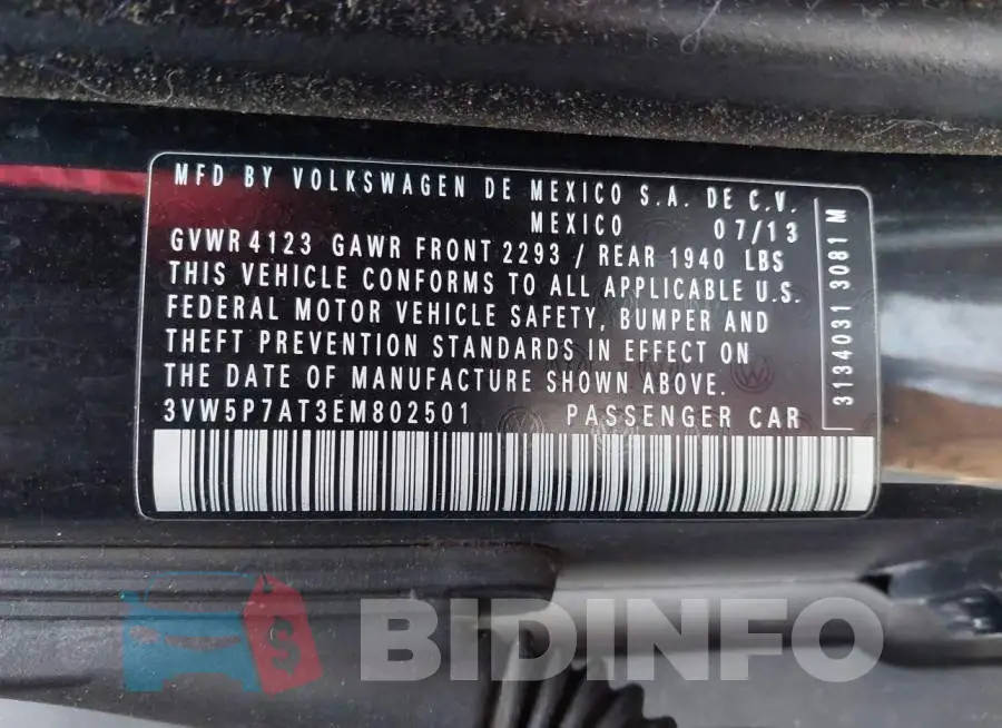 3VW5P7AT3EM802501 Photo# 9