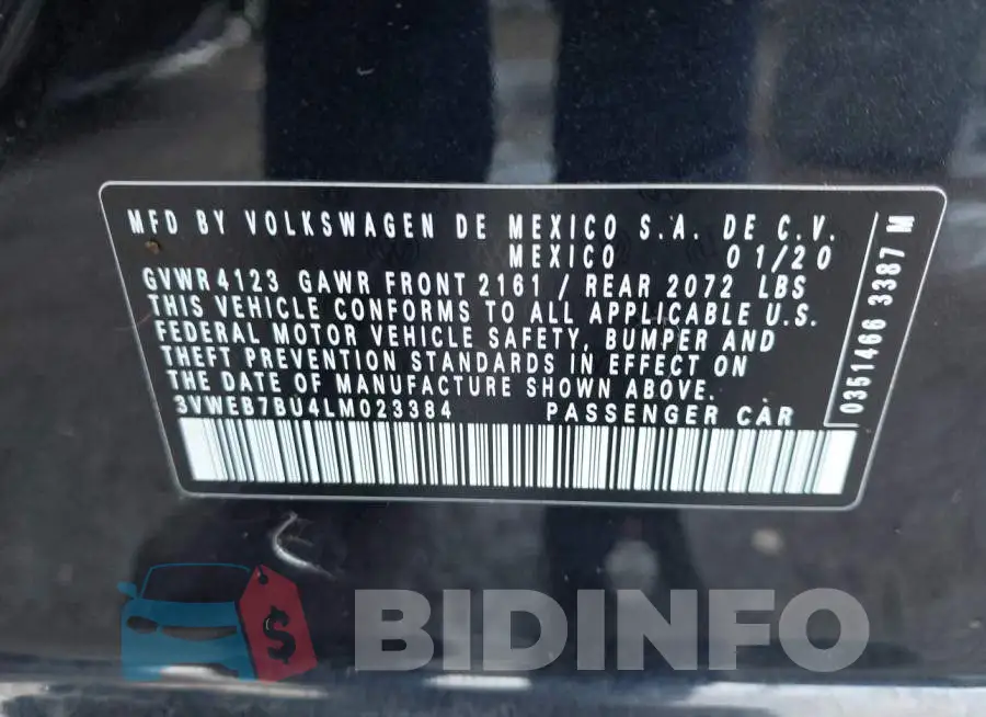 3VWEB7BU4LM023384 Photo# 9