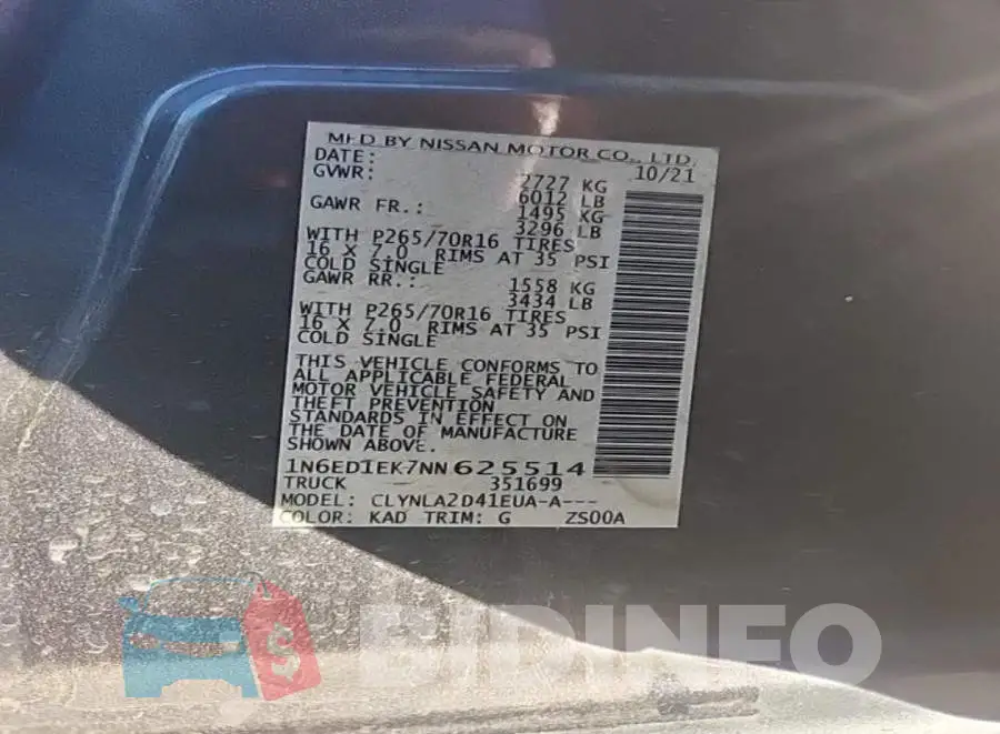 1N6ED1EK7NN625514 Photo# 8