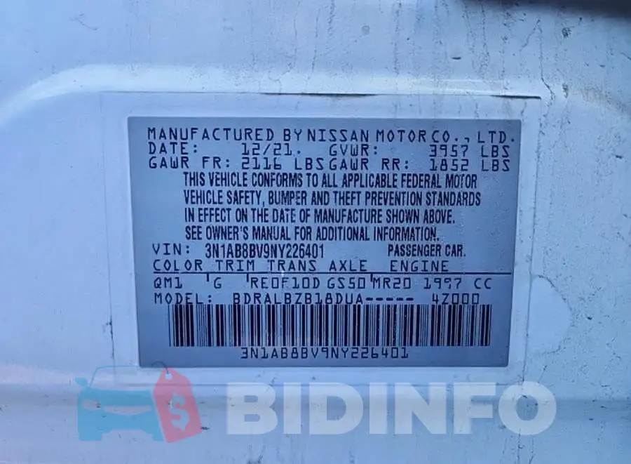3N1AB8BV9NY226401 Photo# 8