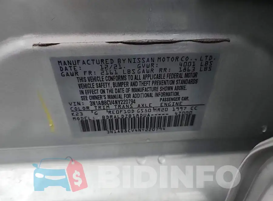 3N1AB8CV4NY220794 Photo# 8