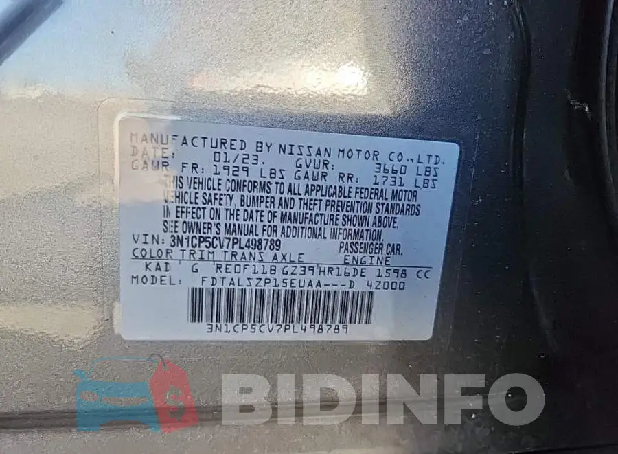 3N1CP5CV7PL498789 Photo# 8