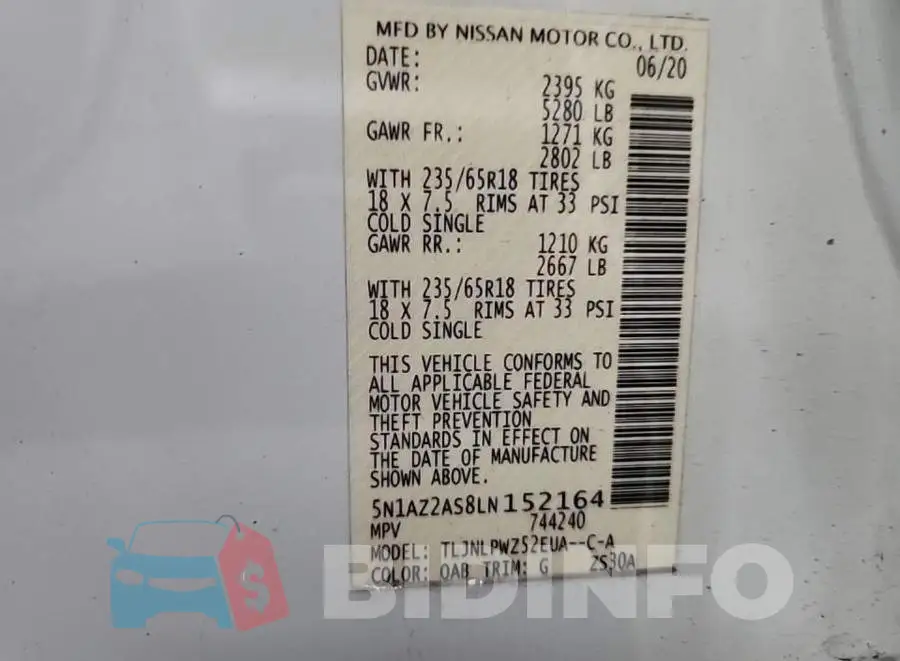 5N1AZ2AS8LN152164 Photo# 8