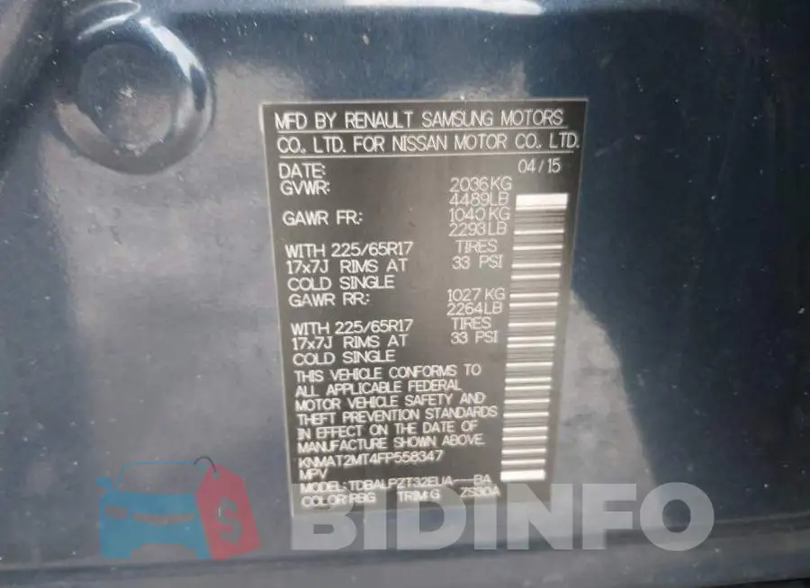 KNMAT2MT4FP558347 Photo# 9