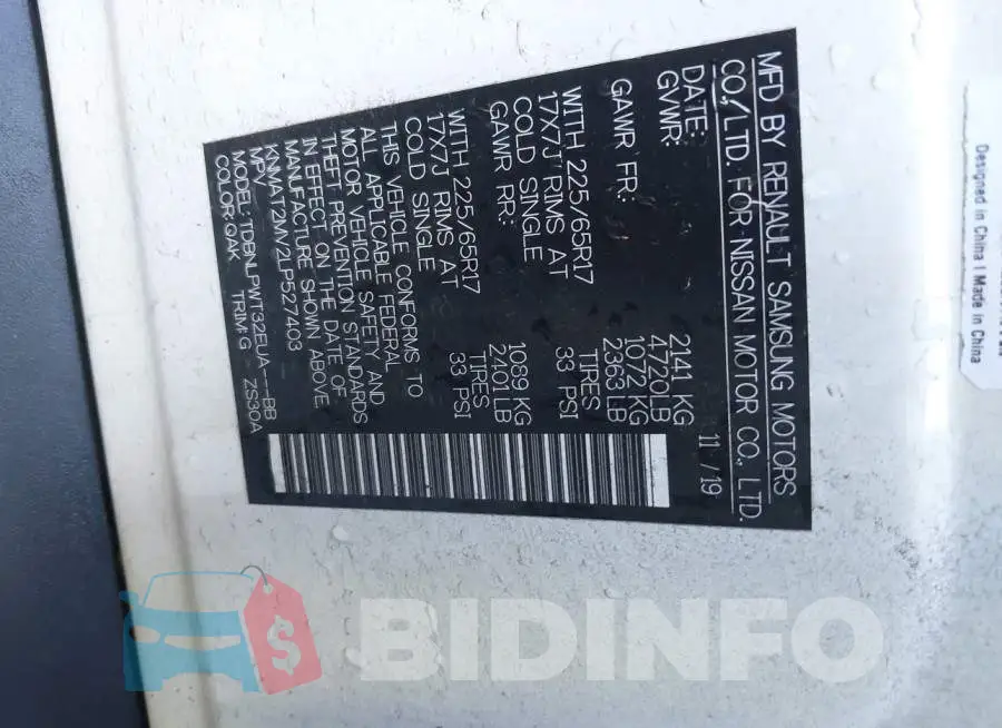 KNMAT2MV2LP527403 Photo# 9