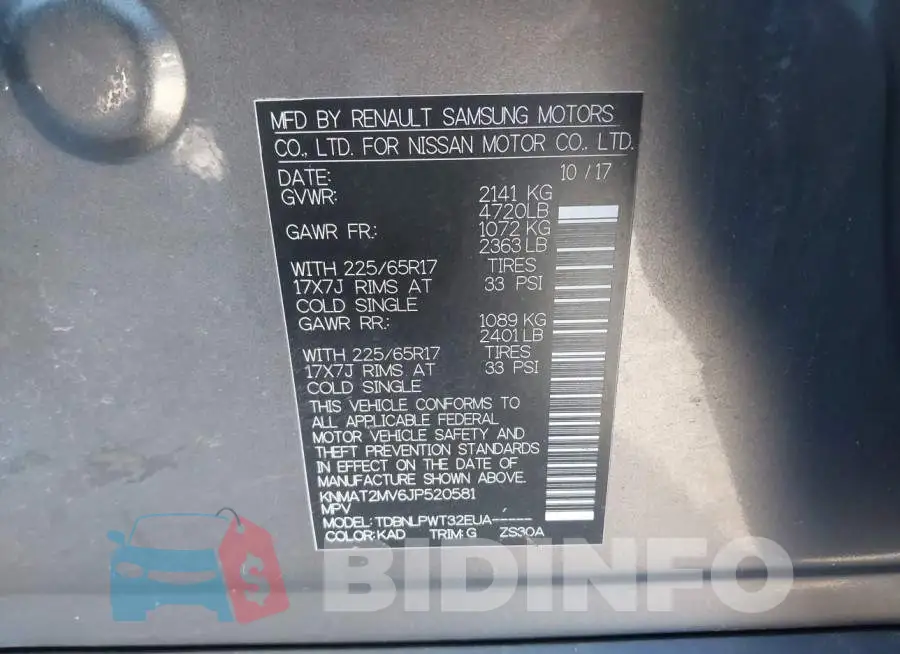 KNMAT2MV6JP520581 Photo# 9
