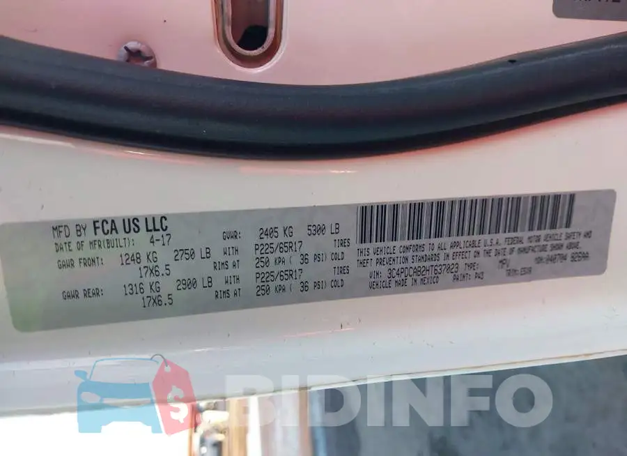 3C4PDCAB2HT637023 Photo# 9