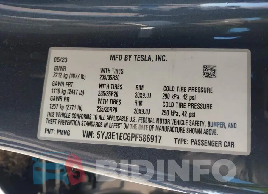 5YJ3E1EC6PF586917 Photo# 9
