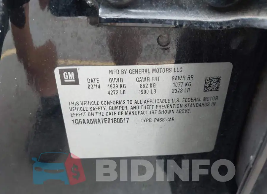 1G6AA5RA7E0180517 Photo# 9
