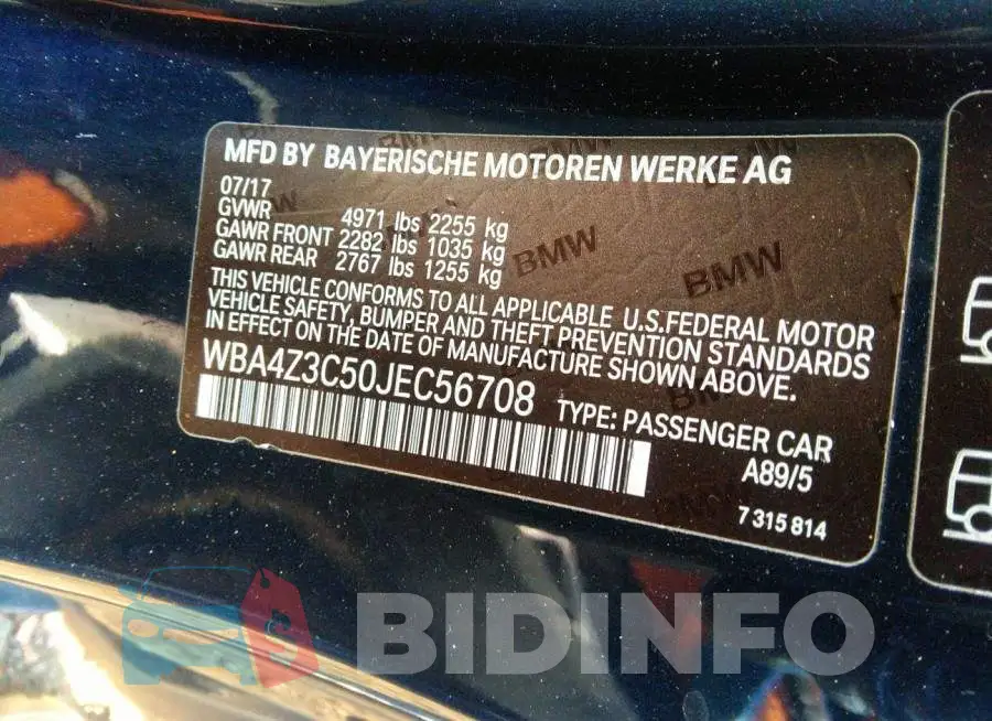 WBA4Z3C50JEC56708 Photo# 9